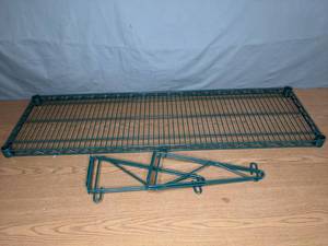 lot 84 image: Green Epoxy Wire Wall Mount Shelf, 14 x 48 - X