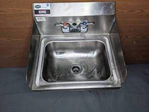 lot 168 image: Sauber Stainless Steel Wall Mount Hand Sink with Faucet 17W - X