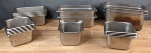 lot 152 image: Collection of 19 Stainless Steel Steam TableHotel Pans - X
