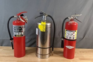 lot 96 image: Lot of 3 Fire Extinguishers - X