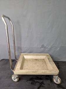 lot 191 image: Beige Rack Dolly with Chrome-Plated Handle, 21 x 21 - X