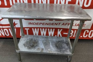 lot 204 image: L&J Restaurant Manufacturing 2-Tier Stainless Steel Prep Table - X