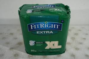 lot 82 image: FitRight Extra Disposable Briefs - XL - 20 Count