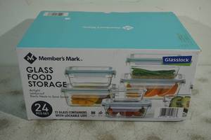 lot 8 image: NEW Members Mark Glass Food Storage Set - 24 Piece