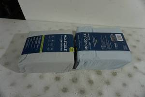 lot 40 image: 2 NEW Molecule Arctic Lux Sheet Sets - King - Grey, Light Blue