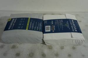 lot 161 image: 2 NEW Molecule Arctic Lux Sheet Sets - King - Grey, White