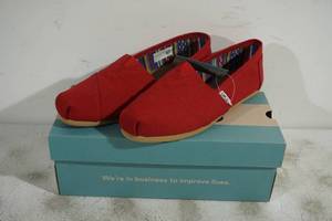 lot 42 image: NEW Toms Alpargata Red Canvas Shoes - Womens 9.5