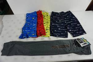 lot 191 image: NEW Boys Champion Shorts, Hurley Sweatpants