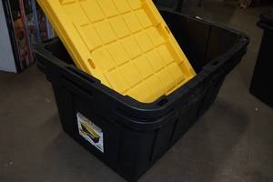 lot 128 image: Tough Box Construction Grade Storage Containers - 27 Gallon