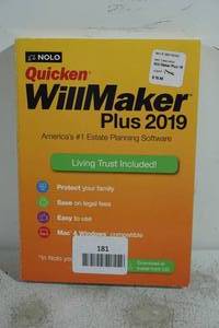 lot 181 image: NEW NOLO Quicken WillMaker Plus 2019 Software