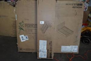 lot 21 image: NEW Dorel Upholstered Bed with Storage - Full
