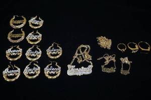 lot 197 image: Gold Plated Sterling Silver Jewelry - Broken andor Personalized
