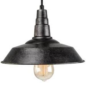 lot 44 image: LNC Barnyard III 1-Light Rustic Black Barn Light Dining Kitchen Island Adjustable Pendant with Dome Shade