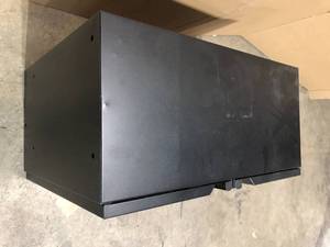 Husky Heavy Duty Welded 20-Gauge Steel Wall Mounted Garage Cabinet in Black (28 in. W x 22 in. H x 14 in. D) - Has Minor Flaws, Dents  - Review all pictures