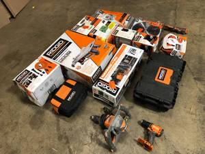 Mix pallet of Ridgid Tools - Tile saw, and impact wrenches and filters - Open Boxes - Review all pictures