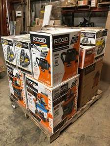 Pallet of Ridgid Shop Vacs & Stinger Small Shop Vacs - Various Models and Conditions - Review all pictures