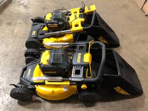 Lot of 2 DEWALT 21.5 in. 20-Volt MAX Lithium-Ion Cordless Battery Walk Behind Self Propelled Mower - tool only no batteries included Review all pictures - Open Box