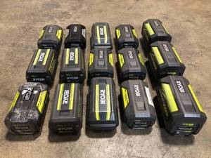 Mix lot of Ryobi 40 V Lithium Batteries - various models and conditions  used customer returns see pictures