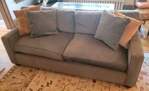 Chic Moss Green Two Cushion Sofa, b