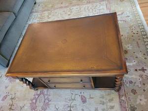 Elegant Carved Wood Coffee Table by Theodore Alexander
