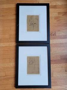 Original Fine Art Ink on Paper Pair by Rebecca Silus - July No. 1