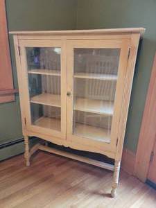 Charming Antique White Bakers Cabinet