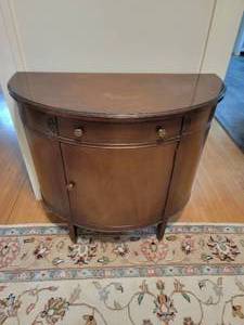 Lovely Vintage Accent Demilune Cabinet by Imperial