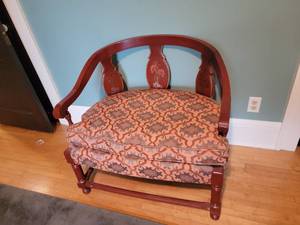 Asian Imari Red Hand Painted Double Chair