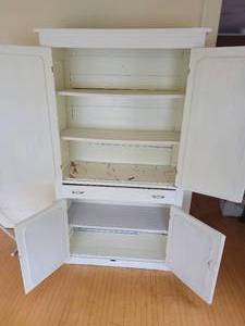Rustic White Cabinet Armoire