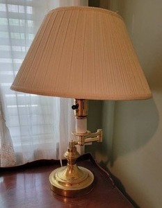Pair of Lovely Brass Swinging Arm Table Lamps