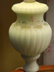 Delicate Painted White Vase Lamps