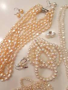 Pearl and Abalone Necklace and Earring Sets