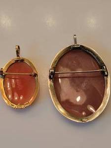 14k and Sterling Cameo PendantBrooch Collection