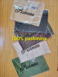 Collection of 5 100% Pashmina Scarves  New
