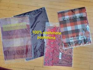 Collection of 4 100% Cashmere Scarves  New