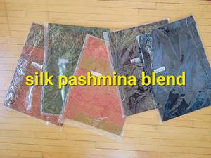 Collection of 5 Silk Pashmina Blend Scarves  New
