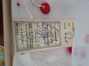 Vintage Madiera Cherry Linen Cocktail Napkins plus Boozey Chickens