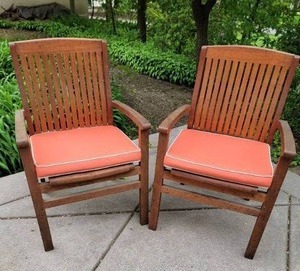 Gorgeous Teak Outdoor Patio Chairs by Homes Vintage, a