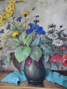 Original Still Life Oil on Canvas Painting by Carl H. Fischer (1885-1955)