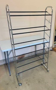 lot 18 image: Portable Shoe Rack on Casters