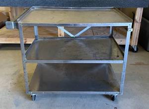 lot 2 image: Stainless Steel Bus Cart On Casters