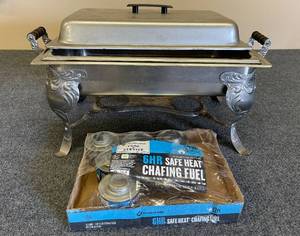lot 30 image: Full Sized Chafing Dish w Six Chafing Fuel Cans