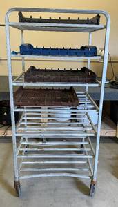 lot 50 image: Aluminum Bakery Rack On Casters