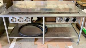 lot 61 image: Large Stainless Steel Prep Table for CoffeeBeverage Service
