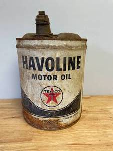 lot 27 image: Vintage Texaco Havoline Motor Oil Can 