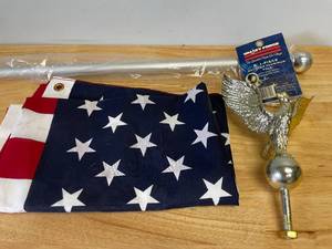 lot 63 image: American Flag and Flagpole