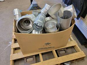 Large Box of Assorted Ducting - Aluminum and Steel - NO SHIPPING