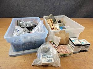 Lot of Conduit Fittings (Mostly 34) and Hardware (Nails, Buts and More)