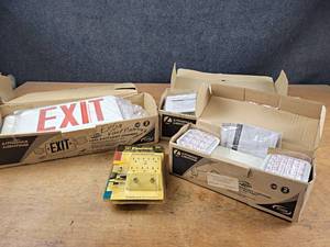 Lot of EXIT Sign Parts and More - Face Plates and Mounts - See Pictures