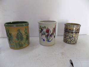 lot 62 image: 3 Glazed Pots
